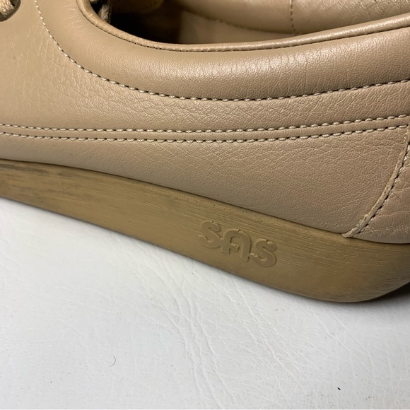 SAS Siesta Tan Beige Lace Up Moc Toe Flats Loafers Women’s Size 9.5 N - Picture 10 of 15